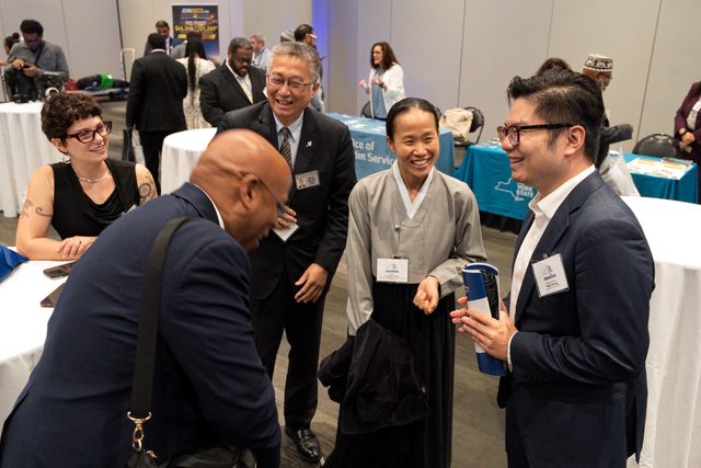 Delegates in conversation at the One New York Interfaith Summit