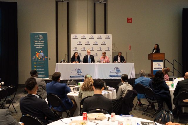 Panel discussion at the One New York Interfaith Summit, convened by the NYS Office of Faith and Nonprofit Development Services